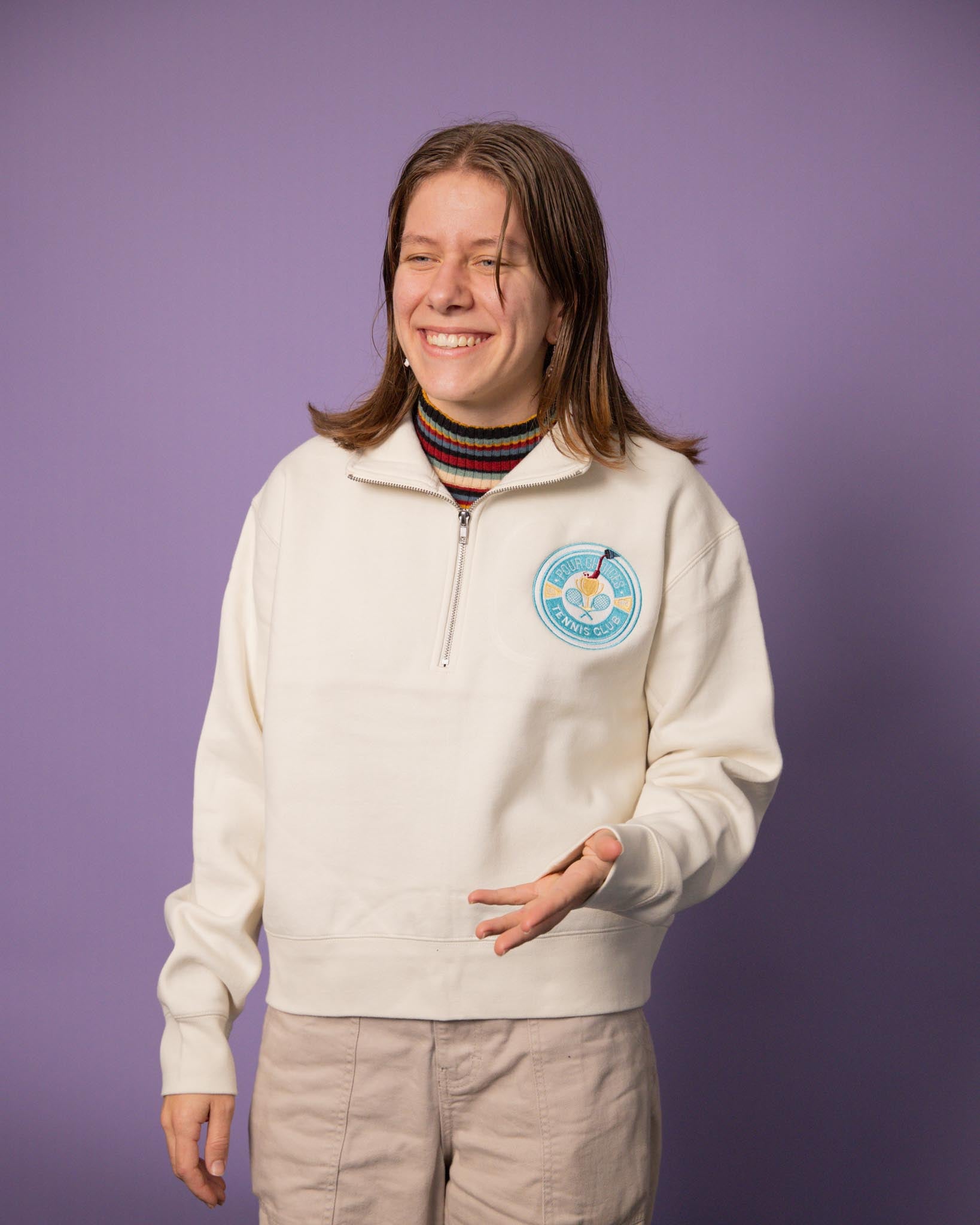 CUSTOM WOMEN'S 1/4 ZIP CREWNECK