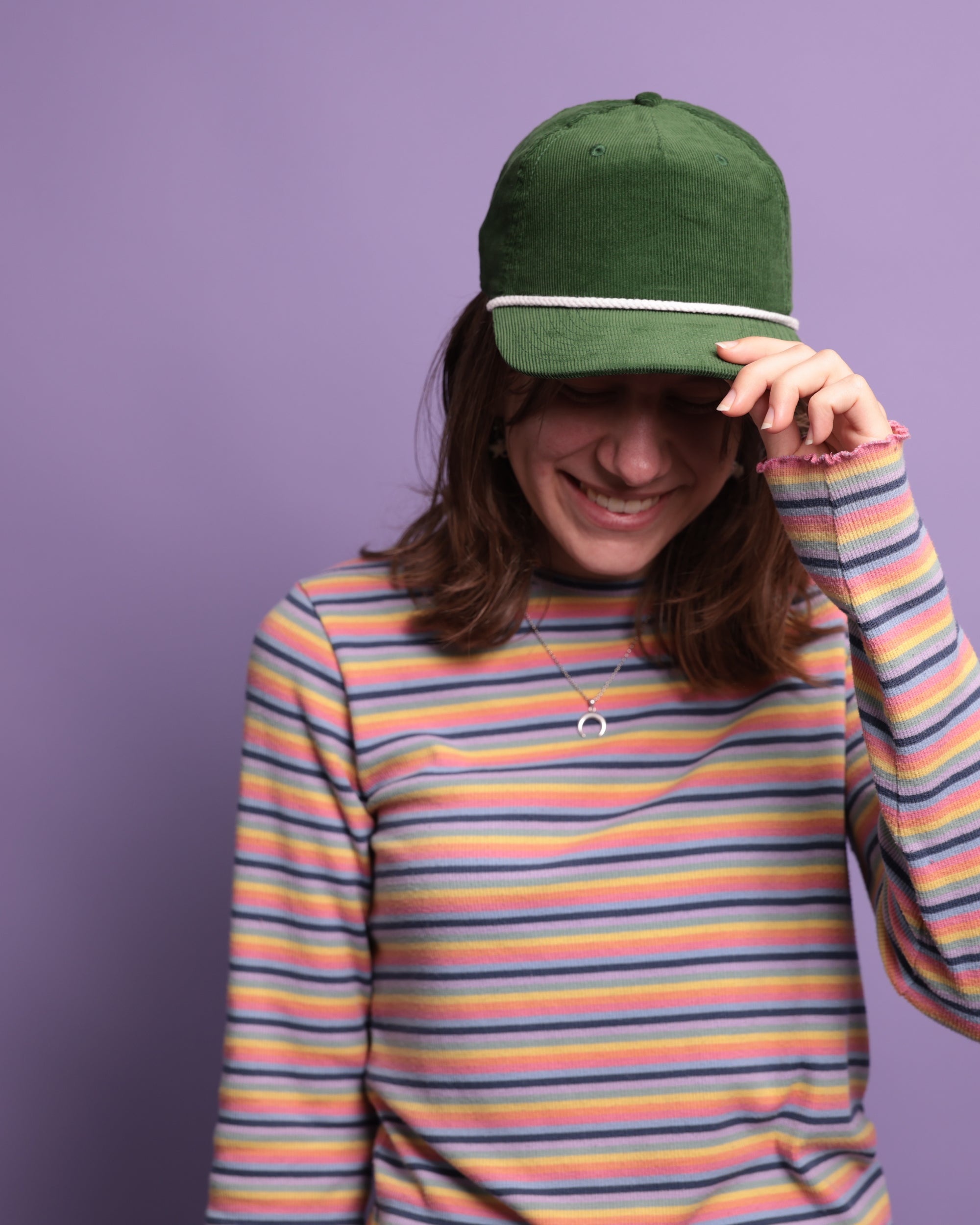 CUSTOM Rope Cord Cap - Forest/White