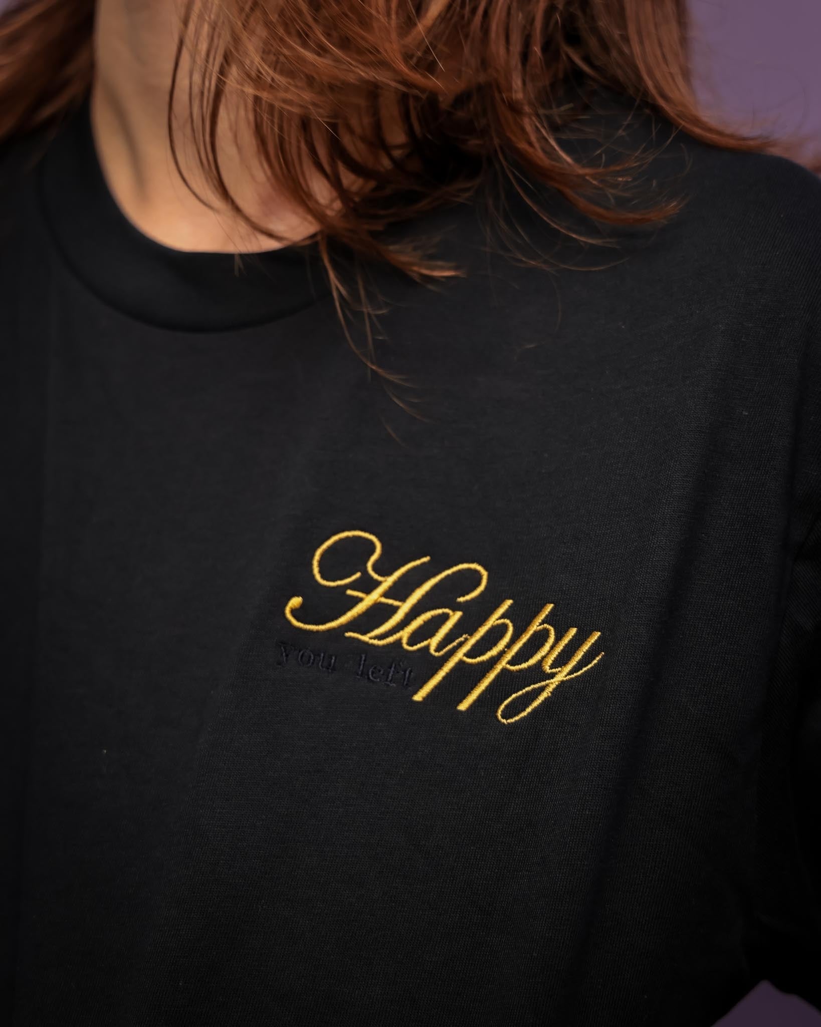 Happy You Left embroidered tee - embroidery detail
